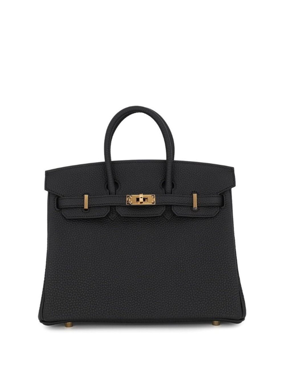 Hermes Birkin 25 Black Gold Togo Handbag